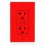 Self-test SmartlockPro Non Tamper-Resistant Slim GFCI Outlet w/ LED Indicator Light, 20A, Red (125V), GFNT2