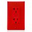 Self-test SmartlockPro Non Tamper-Resistant Slim GFCI Outlet w/ LED Indicator Light, 20A, Red (125V), GFNT2