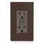Self-test SmartlockPro Non Tamper-Resistant Slim GFCI Outlet w/ LED Indicator Light, 15A, Brown (125V), GFNT2