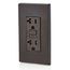 Self-test SmartlockPro Non Tamper-Resistant Slim GFCI Outlet w/ LED Indicator Light, 15A, Brown (125V), GFNT2