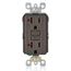 Self-test SmartlockPro Non Tamper-Resistant Slim GFCI Outlet w/ LED Indicator Light, 15A, Brown (125V), GFNT2
