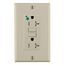 SmartlockPro Extra Heavy-Duty Hospital Grade GFCI Receptacle/Outlet w/ Wall Plate, 2P, 20A, NEMA 5-20R, Ivory (125V), GFTR2-HGI