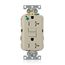 SmartlockPro Extra Heavy-Duty Hospital Grade GFCI Receptacle/Outlet w/ Wall Plate, 2P, 20A, NEMA 5-20R, Ivory (125V), GFTR2-HGI