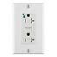 SmartlockPro Extra Heavy-Duty Hospital Grade GFCI Receptacle/Outlet w/ Wall Plate, 2P, 20A, NEMA 5-20R, White (125V), GFTR2-HGW