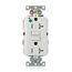 SmartlockPro Extra Heavy-Duty Hospital Grade GFCI Receptacle/Outlet w/ Wall Plate, 2P, 20A, NEMA 5-20R, White (125V), GFTR2-HGW