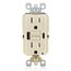 SmartLockPro Self-Test GFCI Combination 24W Type A/C USB Charger, NEMA 5-15R - Light Almond (15A, 125V)