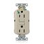 15A SmartlockPro GFCI Receptacle/Outlet, Extra Heavy-Duty Hospital Grade, Lev-Lok (Ivory), MGFN1-HGI