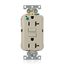 20A SmartlockPro GFCI Receptacle/Outlet, Extra Heavy-Duty Hospital Grade, Lev-Lok (Ivory), MGFN2-HGI