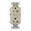 20A SmartlockPro GFCI Receptacle/Outlet, Industrial Grade, Lev-Lok (Ivory), MGFN2-I