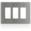 3-Gang Decora Wallplate, Oversized, Non-Metallic Stainless Steel, SO263