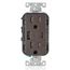 Decora Tamper Resistant Combination Duplex Receptacle w/ 25W+ (5.1A) USB Charger, NEMA 5-15R - Brown (15A, 125V)