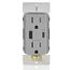 Decora Tamper-Resistant Combination Duplex Receptacle w/ 60W (2A-2.5A) Dual Type A/C Power Delivery USB Charger, NEMA 5-15R - Gray (15A, 125V)