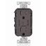 Decora Tamper-Resistant Combination Duplex Receptacle w/ 30W (6A) Dual Type C/C Power Delivery USB Charger, NEMA 5-15R - Brown (15A, 125V), T5635-B