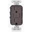 Decora Tamper-Resistant Combination Duplex Receptacle w/ 30W (6A) Dual Type C/C Power Delivery USB Charger, NEMA 5-15R - Brown (15A, 125V), T5635-B