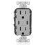 Decora Tamper-Resistant Combination Duplex Receptacle w/ 30W (6A) Dual Type C/C Power Delivery USB Charger, NEMA 5-15R - Gray (15A, 125V), T5635-G