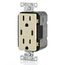 Decora Tamper-Resistant Combination Duplex Receptacle w/ 30W (6A) Dual Type C/C Power Delivery USB Charger, NEMA 5-15R - Ivory (15A, 125V)