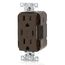 Decora Tamper-Resistant Combination Duplex Receptacle w/ 30W (6A) Dual Type C/C Power Delivery USB Charger, NEMA 5-15R - Brown (15A, 125V), T5637-B
