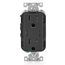 Decora Tamper-Resistant Combination Duplex Receptacle w/ 30W (6A) Dual Type C/C  USB Charger, NEMA 5-15R - Black (15A, 125V)