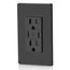 Decora Tamper-Resistant Combination Duplex Receptacle w/ 30W (6A) Dual Type C/C  USB Charger, NEMA 5-15R - Black (15A, 125V)
