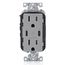 Decora Tamper-Resistant Combination Duplex Receptacle w/ 30W (6A) Dual Type C/C Power Delivery USB Charger, NEMA 5-15R - Gray (15A, 125V), T5637-G