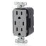 Decora Tamper-Resistant Combination Duplex Receptacle w/ 30W (6A) Dual Type C/C Power Delivery USB Charger, NEMA 5-15R - Gray (15A, 125V), T5637-G