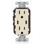 Decora Tamper-Resistant Combination Duplex Receptacle w/ 30W (6A) Dual Type C/C USB Charger, NEMA 5-15R - Light Almond (15A, 125V)