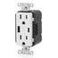 Decora Tamper-Resistant Combination Duplex Receptacle w/ 18W (3.6A) Dual Type A/C USB Charger, NEMA 5-15R - White (15A, 125V)