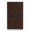 Decora Tamper-Resistant Outlet Duplex Receptacle w/ USB Type A & C Chargers, 15A, NEMA 5-15R - Brown (125V)