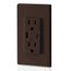 Decora Tamper-Resistant Outlet Duplex Receptacle w/ USB Type A & C Chargers, 15A, NEMA 5-15R - Brown (125V)