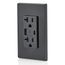 Decora Tamper-Resistant Combination Duplex Receptacle w/ 25W+ (5.1A) Dual Type A/C USB Charger, NEMA 5-20R - Black (20A, 125V)