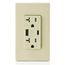 Decora Tamper-Resistant Combination Duplex Receptacle w/ 25W+ (5.1A) Dual Type A/C USB Charger, NEMA 5-20R - Ivory (20A, 125V)