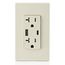 Decora Tamper-Resistant Combination Duplex Receptacle w/ 25W+ (5.1A) Dual Type A/C USB Charger, NEMA 5-20R - Light Almond (20A, 125V)