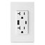 Decora Tamper-Resistant Combination Duplex Receptacle w/ 25W+ (5.1A) Dual Type A/C USB Charger, NEMA 5-20R - White (20A, 125V)