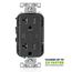 Decora Tamper-Resistant Combination Duplex Receptacle w/ 30W (6A) Dual Type C/C Power Delivery USB Charger, NEMA 5-20R - Black (20A, 125V)