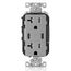 Decora Tamper-Resistant Combination Duplex Receptacle w/ 30W (6A) Dual Type C/C Power Delivery USB Charger, NEMA 5-20R - Gray (20A, 125V)