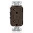 Decora Tamper-Resistant Combination Duplex Receptacle w/ 30W (6A) Dual Type C/C USB Charger, NEMA 5-20R - Brown (20A, 125V)