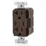 Decora Tamper-Resistant Combination Duplex Receptacle w/ 30W (6A) Dual Type C/C USB Charger, NEMA 5-20R - Brown (20A, 125V)