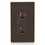 Decora Tamper-Resistant Combination Duplex Receptacle w/ 30W (6A) Dual Type C/C USB Charger, NEMA 5-20R - Brown (20A, 125V)