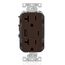 Decora Tamper-Resistant Combination Duplex Receptacle w/ 18W (3.6A) Dual Type A/C USB Charger, NEMA 5-20R - Brown (20A, 125V)