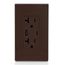 Decora Tamper-Resistant Combination Duplex Receptacle w/ 18W (3.6A) Dual Type A/C USB Charger, NEMA 5-20R - Brown (20A, 125V)