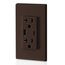 Decora Tamper-Resistant Combination Duplex Receptacle w/ 18W (3.6A) Dual Type A/C USB Charger, NEMA 5-20R - Brown (20A, 125V)