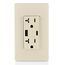 Decora Tamper-Resistant Combination Duplex Receptacle w/ 18W (3.6A) Dual Type A/C USB Charger, NEMA 5-20R - Light Almond (20A, 125V)