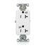 Decora Plus 20A Weather and Tamper Resistant Duplex Receptacle, 125V, Back or Side Wire, NEMA 5-20R, 2-Pole, 3-Wire, Self-Grounding, (White), WTD20-W