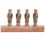 1" Copper Manifold w/ 1/2" ProPEX Ball Valve, 4 Outlets (Lead Free Brass)