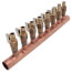 1" Copper Manifold w/ LF Brass 1/2" ProPEX Ball Valve, 8 Outlets (Lead Free Brass)
