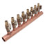 1" Copper Manifold w/ LF Brass 1/2" ProPEX Ball Valve, 8 Outlets (Lead Free Brass)