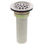 Chrome Plated Brass Drain Fitting w/ 2" Perforated Grid Strainer, Stainless Steel Tailpiece, LK8