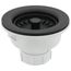 Polymer Drain Fitting with Removable Basket Strainer and Rubber Stopper Black, LKQS35BK