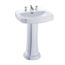 LPT972#01 Guinevere 1 Hole Pedestal Bathroom Sink, 1 Hole (Cotton White)