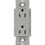 Claro 15a Tamper Resistant Duplex Receptacle(Gray)